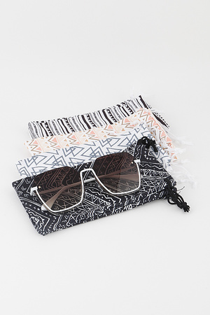 Multi Triangle Sunglasses Pouch Bag