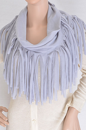 Cutout End Fringe Made Infinity Scarf..