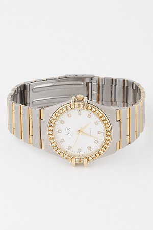 Jeweled Cuff Chain Watch