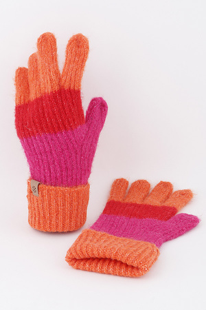 Triple Stripe Knit Gloves