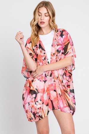 FLORAL PRINT COVER-UP.