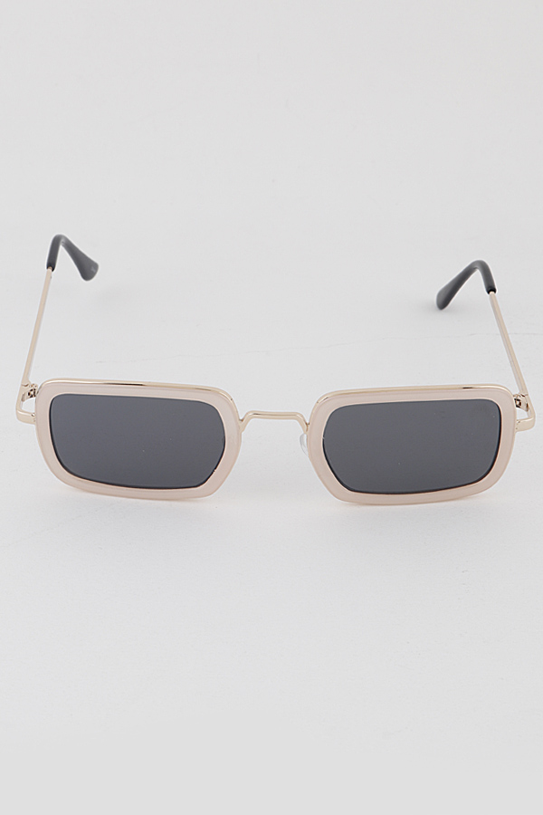 4945 Mix Color Gold Rim Rectangle Retro Sunglasses 