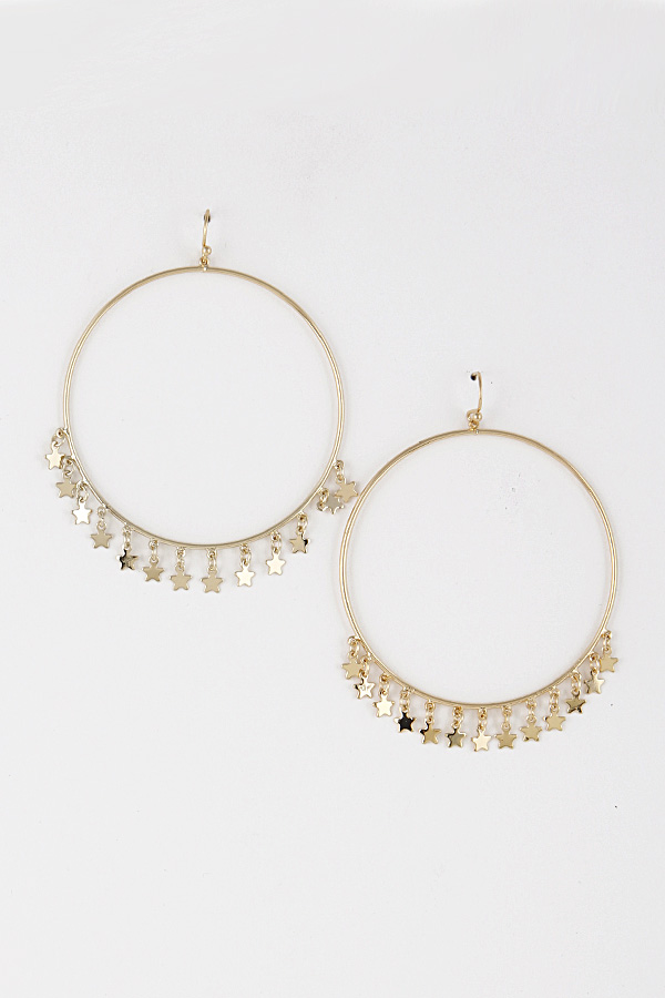 5212 GOLD Mini-Star Hoop Earrings 9DBC1 - Dangle Earrings