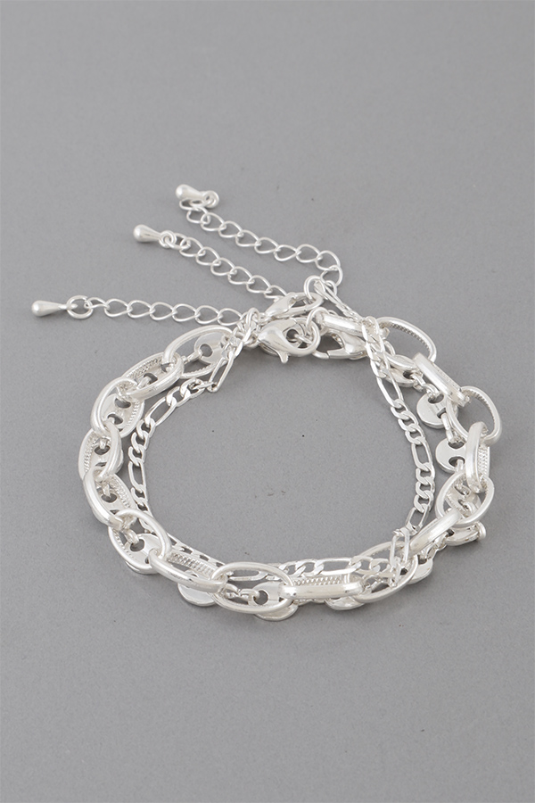 Ab W Silver Multi Strand Chain Bracelets Chain Strand