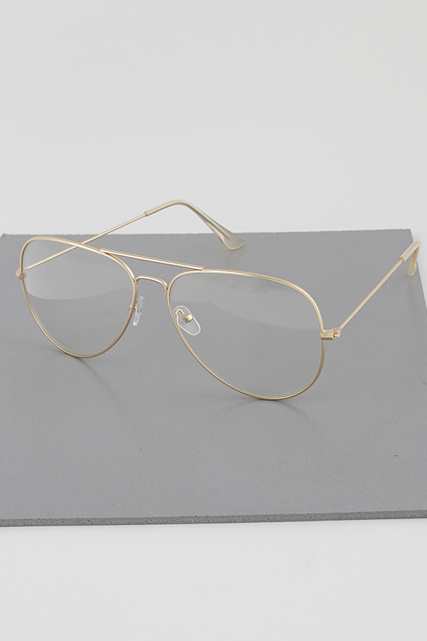 gold rim clear glasses