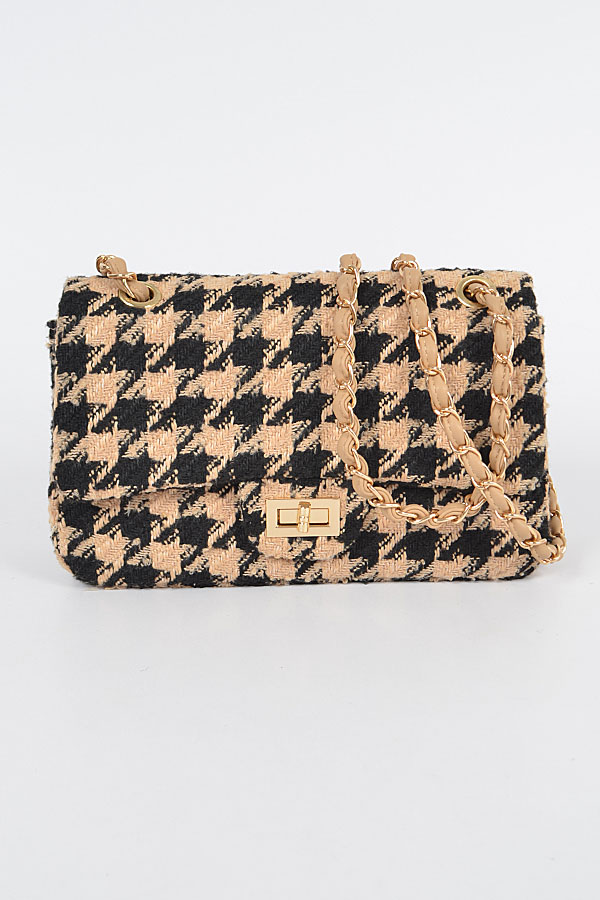 Houndstooth 2025 tweed bag