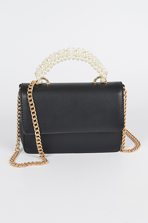 black clutch with pearls