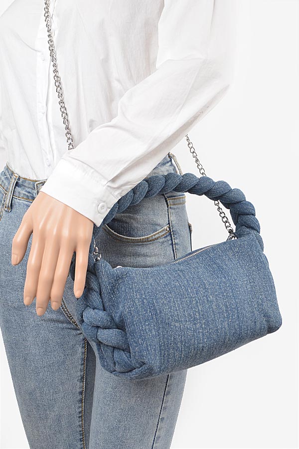 H&D Accessories, Inc Washed Denim Clutch Denim Blue