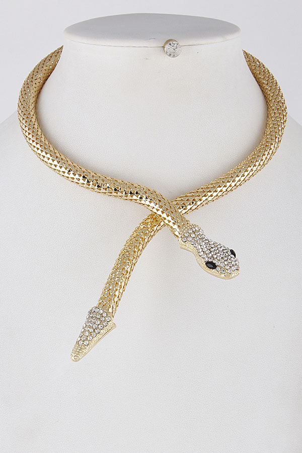 gold snake necklace choker