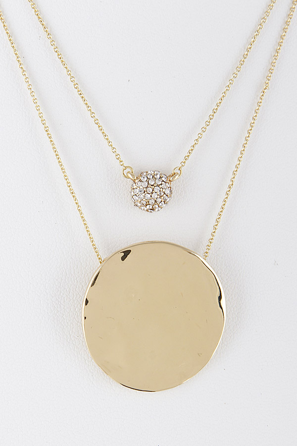 flat round gold pendant