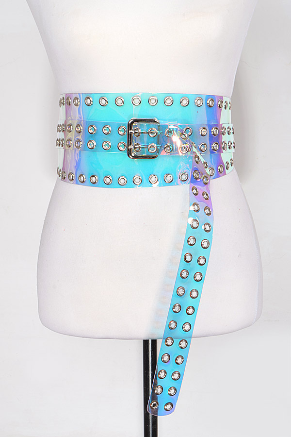 PB7103 MULTICOLOR Thick Fashionable Clear Belt - Fashion Belts