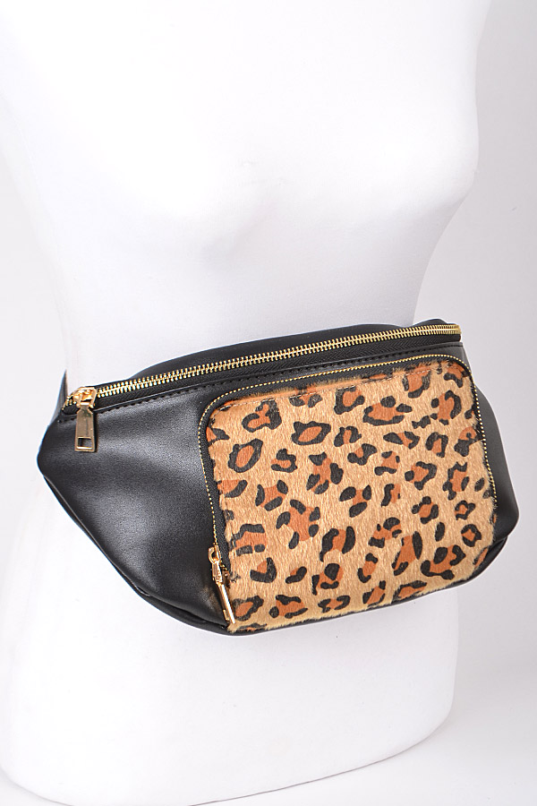 PB7204 LEOPARD Lovely Fanny Pack With Leopard Pocket