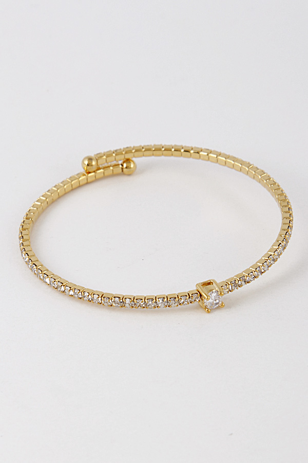 SBB1022 GOLD Thin Rhinestone Bracelet 8DCA2 - Bracelets