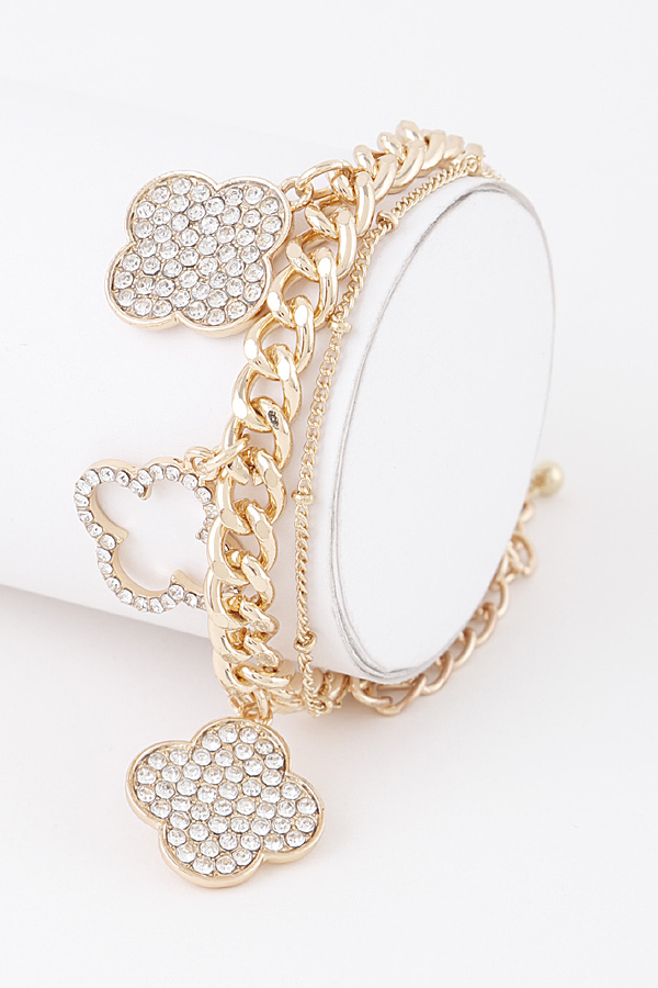 silver plated Gold Four Leaf Clover Adjustable Bracelets for Women -  Jewenoir