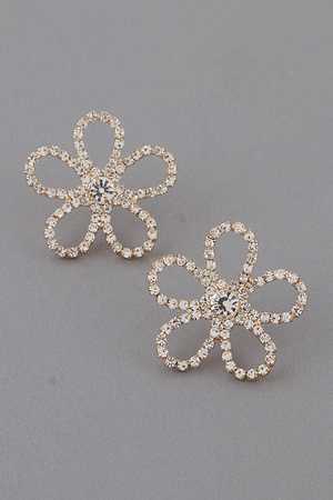 Rhinestone Flower Stud Earrings