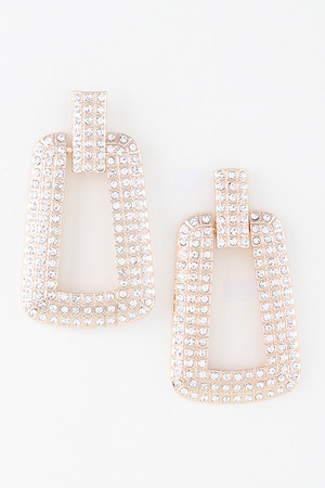 Triple Rhinestone Frame Earrings