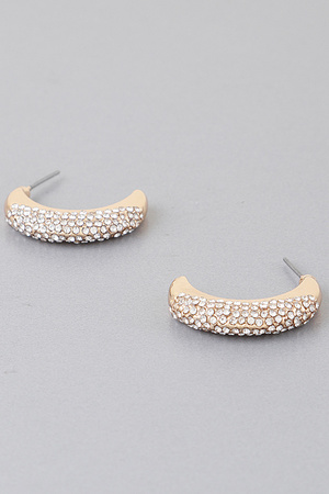 Bejeweled Crescent Hoop Earrings