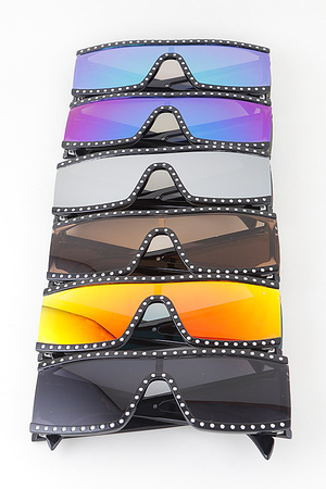 Bejeweled Flat Tinted Sunglasses