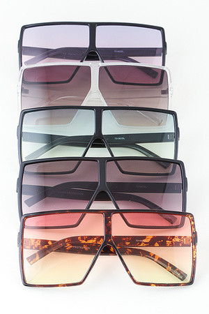 Straight Gradient Box Shield Sunglasses