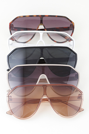 Minimal Geometric Shield Sunglasses