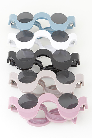 Multi Modern Wave Round Sunglasses