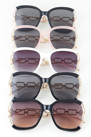 Modern Link Chain Round Sunglasses