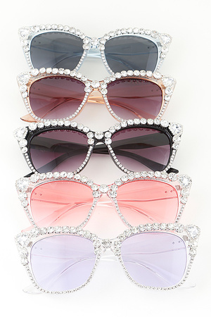 Bright Bedazzled Cateye Sunglasses