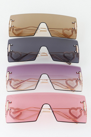 Twin Hearts Shield Sunglasses