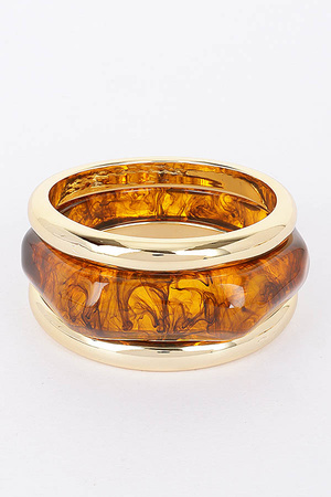 Multi Resin and CCB Bangle Bracelet