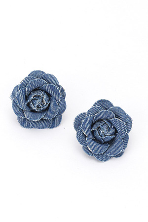 Denim Flower Earring