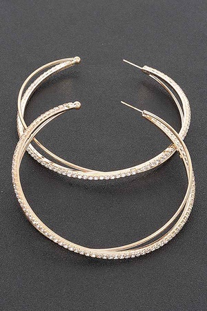 Rhinestone Hoop Earring