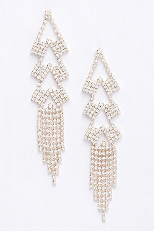 Rhinestone Fringe Earring