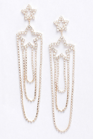 Rhinestone Fringe Earring