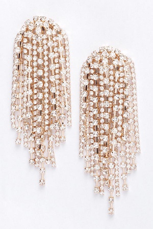 Rhinestone Fringe Earring