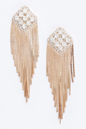 Rhinestone Fringe Earring