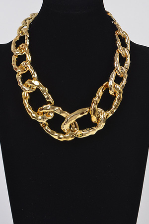 Hammered Link Chain Necklace