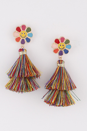 Happy  Flower  Tassel  Earrings