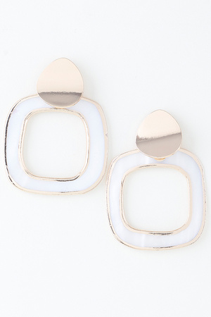 Abstract Marble Frame Earrings