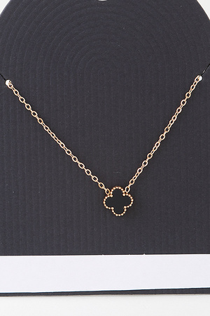 Stone Clover Link Chain Necklace