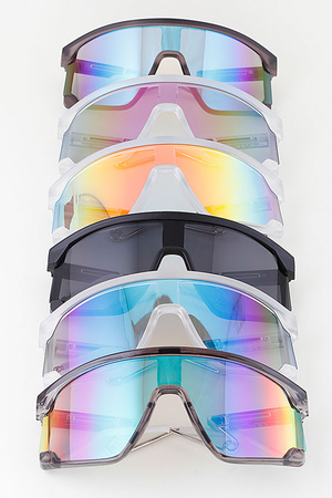 Bright Polycarbonate Shield Sunglasses