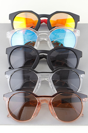 Thunderbolt Geometric Round Sunglasses