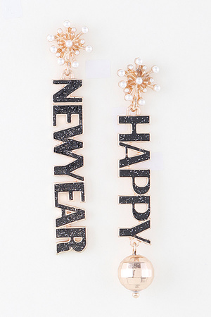 HAPPY NEW YEAR Drop Earrings