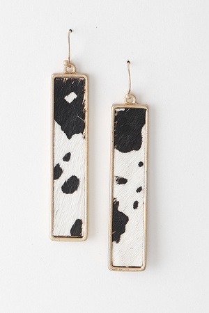 Animal Print Vertical Bar Earrings