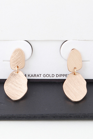 Abstract  Double Engraved Drop Earrings