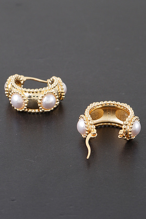 Antique Multi Pearl Hoop Earrings
