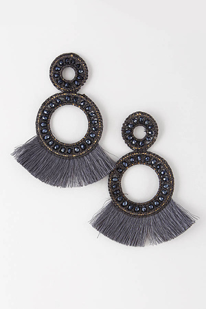 Tassel and Bead Cute Earrings 8DCC4.