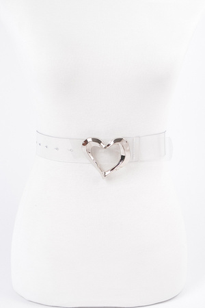 Heart Shape Metal Buckle Plus Size Clear Belt