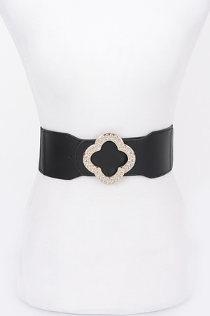 Faux Leather Metal metal Buckle Stretch Plus Size Belt