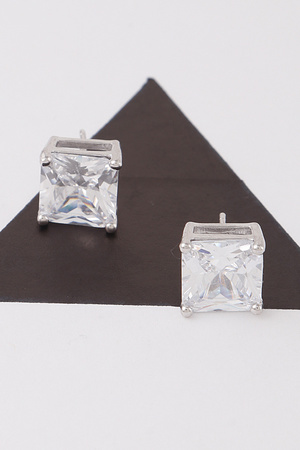 Crystal Square Stud Earrings.