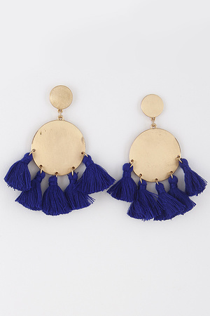 Baby Tassel With Circle Metallic Earrings 8FBB1